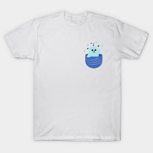 Cute Baby Narwhale in Pocket T-Shirt